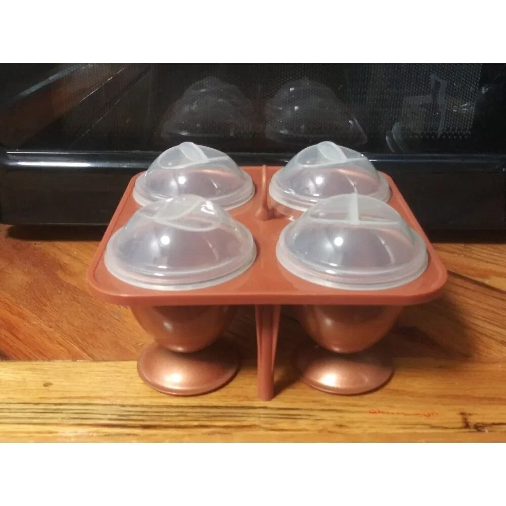 NWOB Egg Makers w/Egg Caddy Copper Chef Copper Egg holders w/lids & caddy